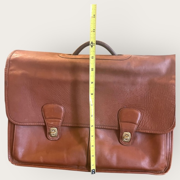 Authentic Vintage Coach 532 British Tan Leather Briefcase Work Bag w Strap Rare - Picture 14 of 16